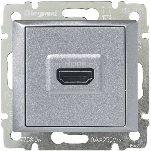 Розетка HDMI без рамки Legrand Valena 1-м. алюминий картинка